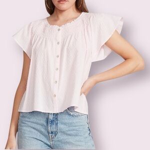 BB Dakota Steve Madden Fairy Dust Flutter Sleeve Top Boho Pink Size Small